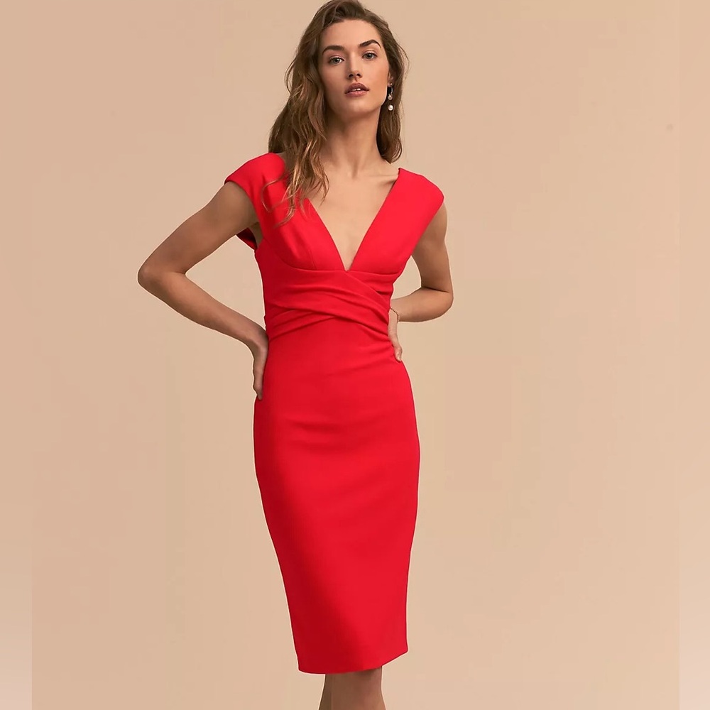 🆕 BHLDN Anthropologie Danica Back Bow Sheath Dress